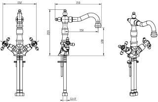 Смеситель для раковины Boheme Flora хром 272-FL